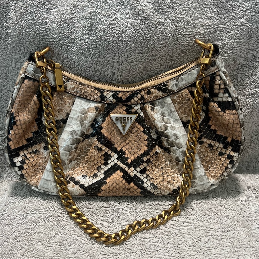 GUESS snake print shoulder bag